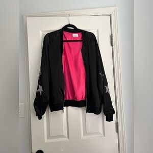 Lauren Moshi Black Bomber Jacket with Star & skull; size XL; $100